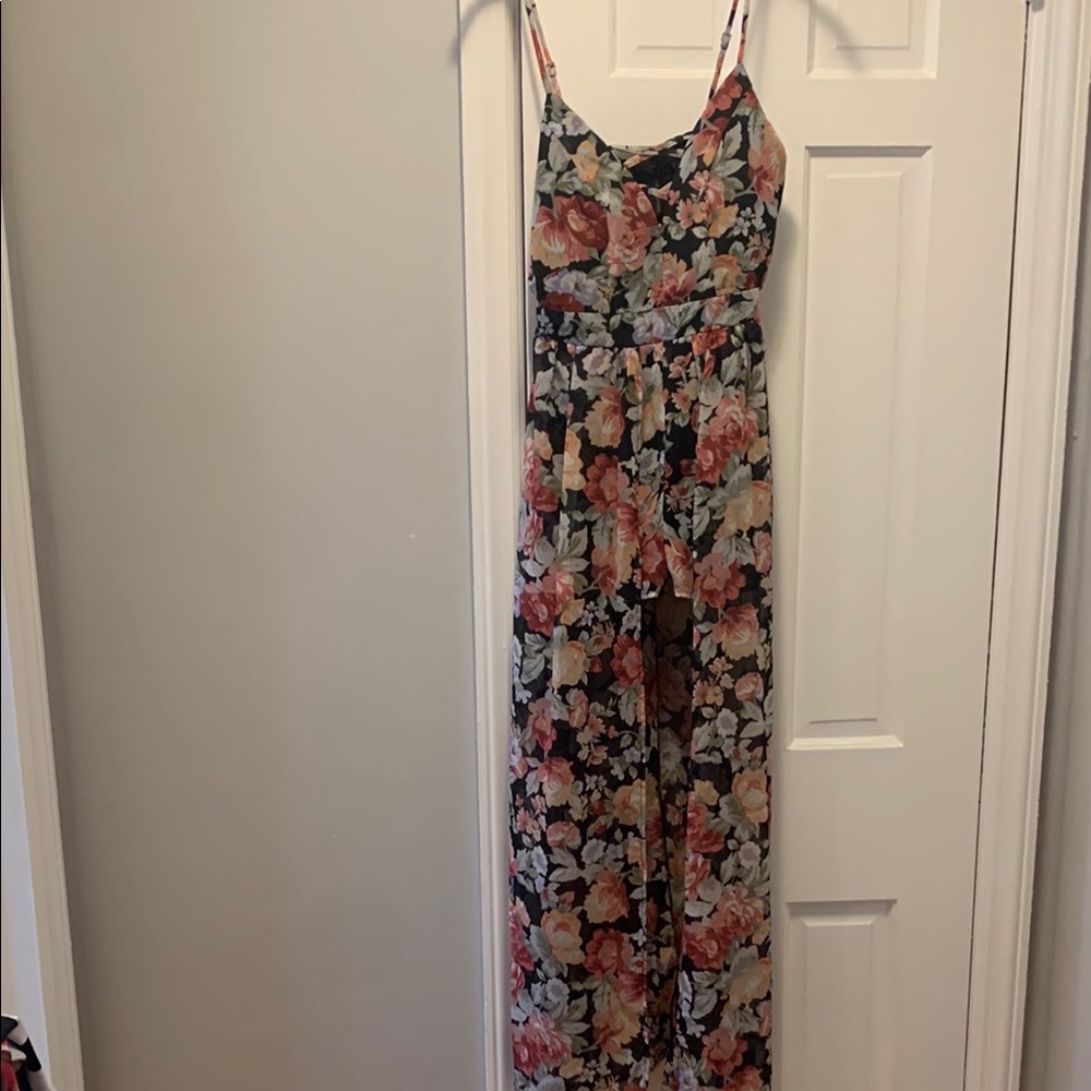 Black and Pink Floral shorts/dress